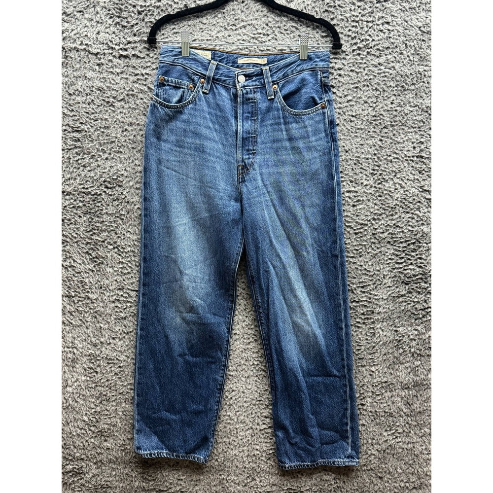 Levi's Jeans Ribcage Baggy Straight Ankle Tailored Jeans Blue Womens Size 27‎